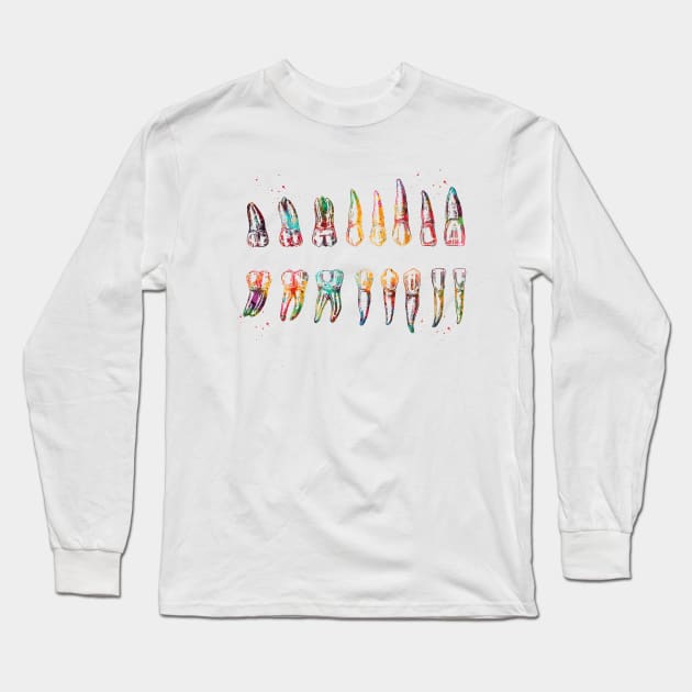 Teeth Diagram Long Sleeve T-Shirt by erzebeth